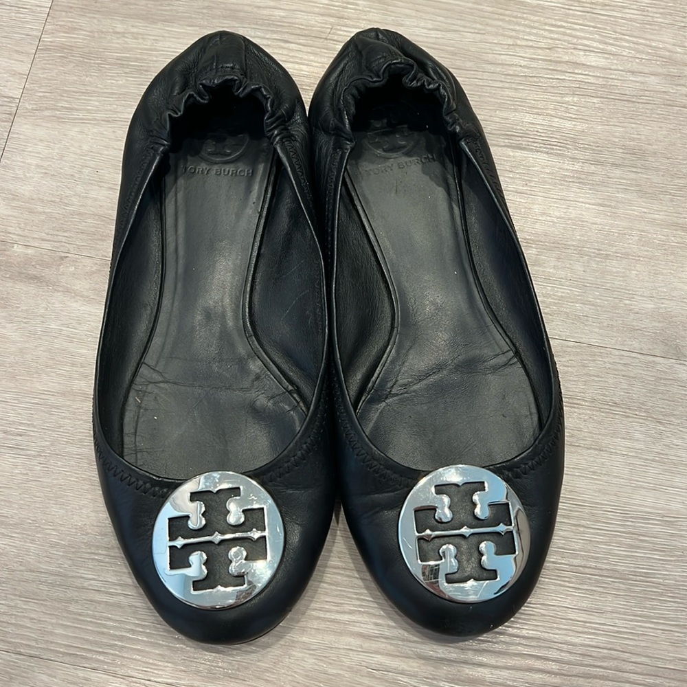 Tory Burch Black Flats